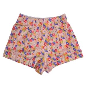 Somethimg Navy Linen Blend Floral Lightweight Shorts Size Medium